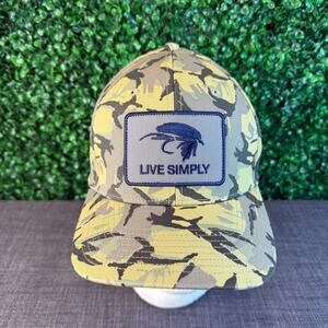 Patagonia Live Simply Patch Fly Roger Hat Camo Classic Tan Snapback Adult Cap